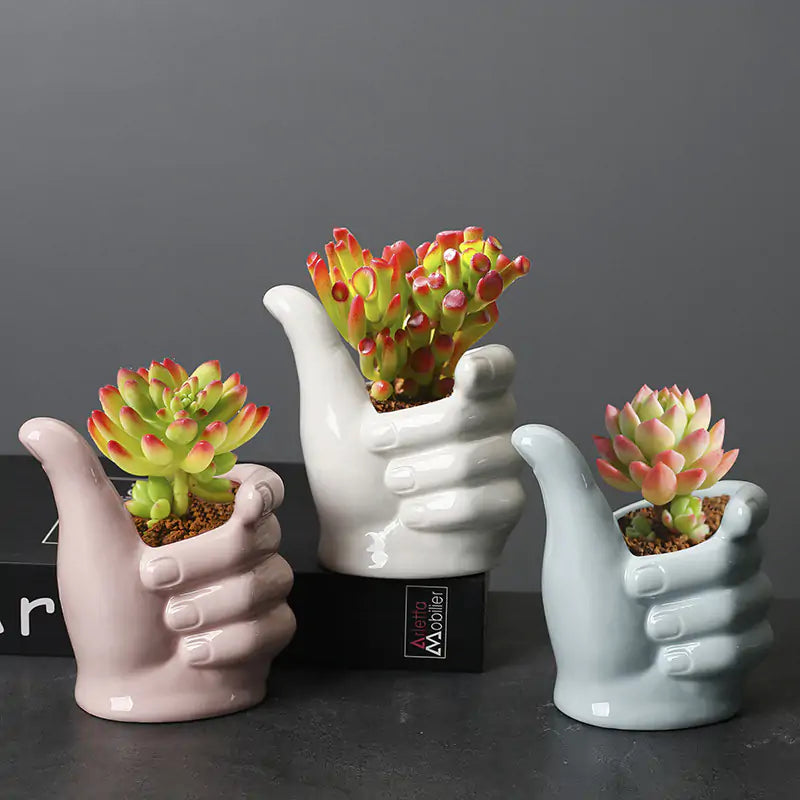 Finger Palm Decor Vases