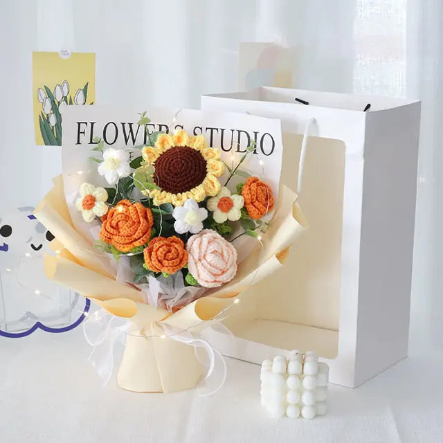 Hand-Woven Home Decorate Fake Flowers Bouquet