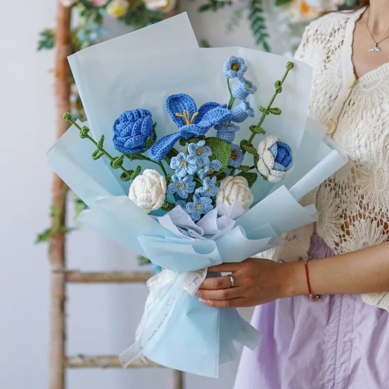 Hand Woven Fake Flowers Bouquet